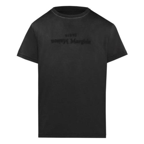 Maison Margiela Svart Logotryck Bomull T-Shirt Black, Dam