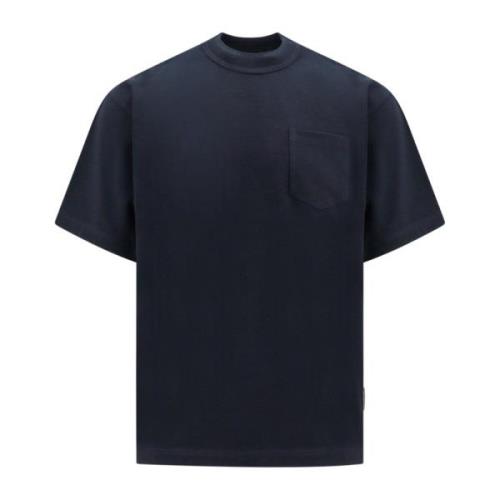 Sacai Blå Crew-neck T-shirt med Bröstficka Blue, Herr