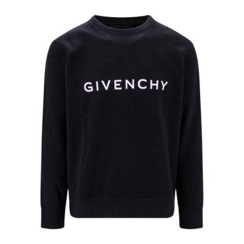 Givenchy Svart Bomullssweatshirt med Logotryck Black, Herr
