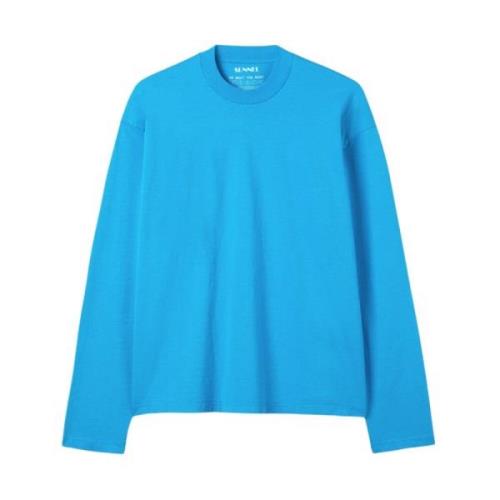 Sunnei Ocean Blue Boxy Fit Långärmad T-Shirt Blue, Unisex