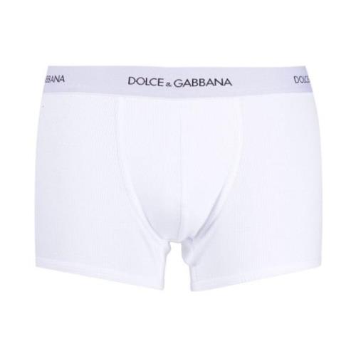 Dolce & Gabbana Logo Waist Bomullsboxershorts White, Herr