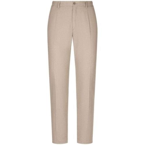 Dolce & Gabbana Skräddarsydda Cashmere Blandade Byxor Beige, Herr