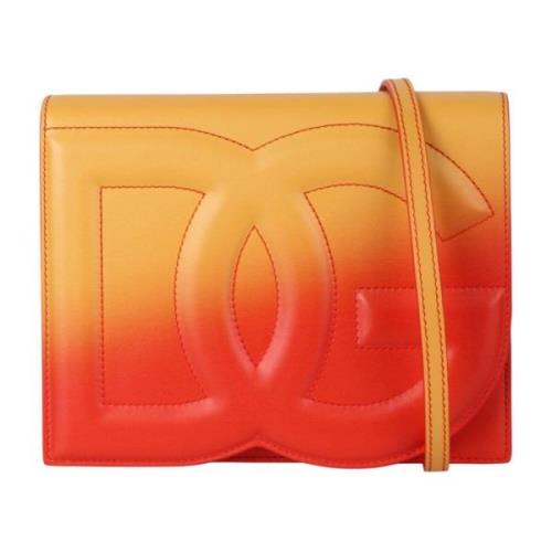 Dolce & Gabbana Logo-Präglad Ombrè-Print Crossbody Väska Orange, Dam