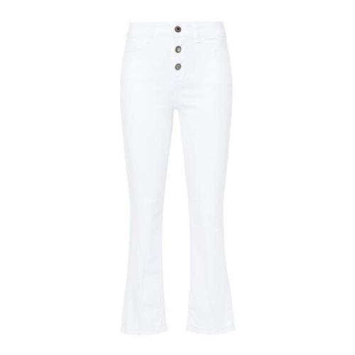 Liu Jo Vita Bootcut Jeans med Logo Plaque White, Dam
