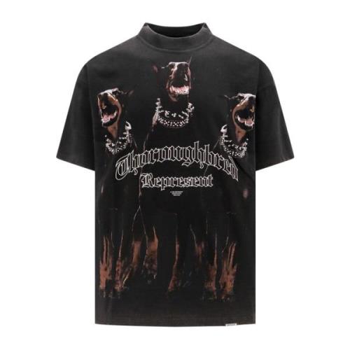 Represent Bomull Crew-neck T-shirt med Frontal Print Black, Herr