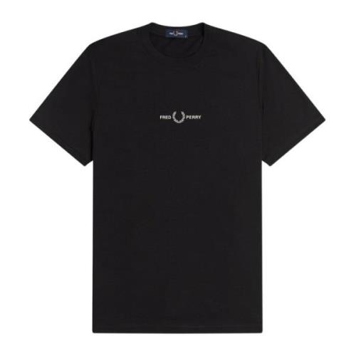Fred Perry Broderad Logotyp T-Shirt Black, Herr