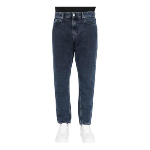 Calvin Klein Jeans Mörka denim jeans med avslappnad passform för män B...