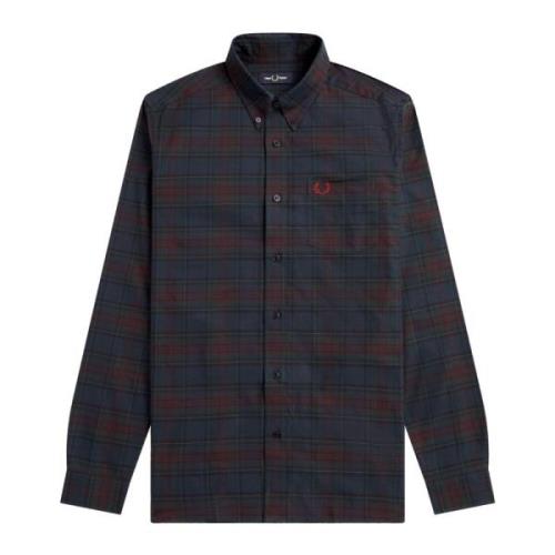 Fred Perry Autentisk Oxford Tartan Skjorta French Navy-S Multicolor, H...