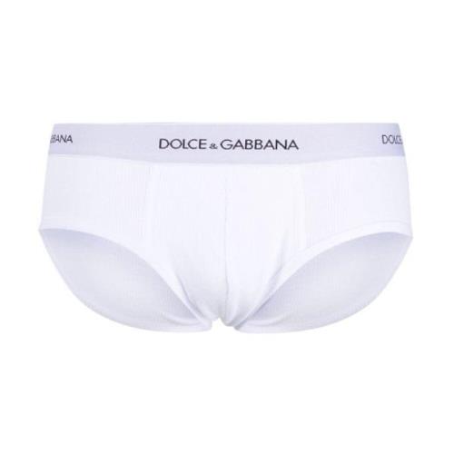 Dolce & Gabbana Logo Resårstickade Briefs White, Herr