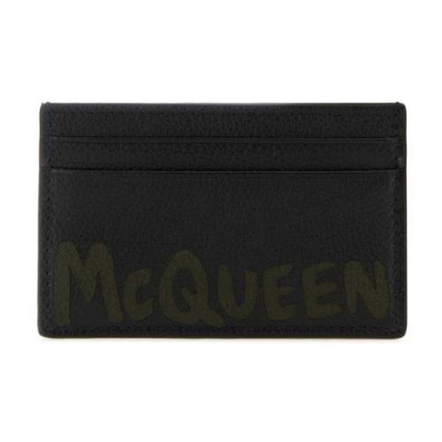 Alexander McQueen Svart läderkorthållare Black, Herr