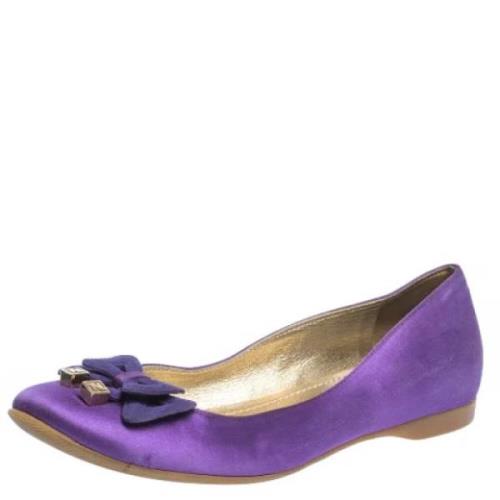 Fendi Vintage Pre-owned Satin lgskor Purple, Dam