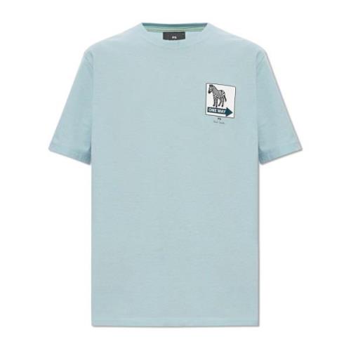 PS By Paul Smith Tryckt T-shirt Blue, Herr