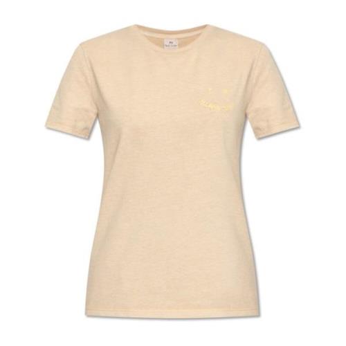 PS By Paul Smith T-shirt med logotyp Beige, Dam
