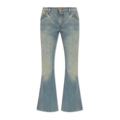 Balmain Utställda jeans med vintageeffekt Blue, Dam