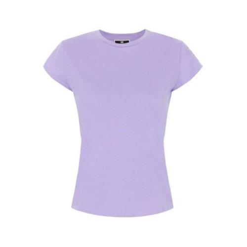 Elisabetta Franchi Broderad Iris T-shirt Purple, Dam