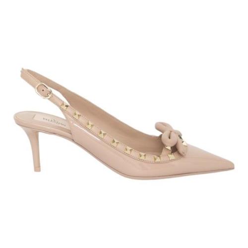 Valentino Garavani Rosa Patentläder Slingback Pumps Pink, Dam