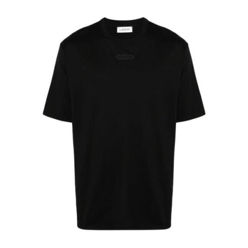 Lanvin Svarta Logo Patch T-shirts och Polos Black, Herr