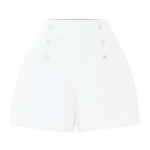 Kocca Trendiga Shorts med Dekorativa Knappar White, Dam
