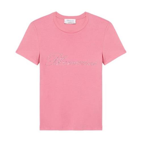 Blumarine Bubblegum Logo T-Shirt Pink, Dam