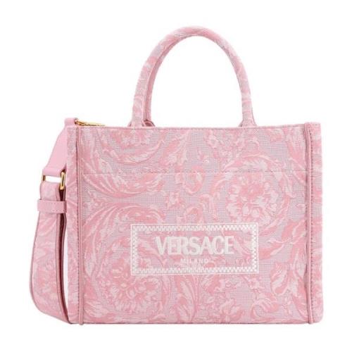Versace Barocco Canvas Handväska med Vintage Logo Pink, Dam