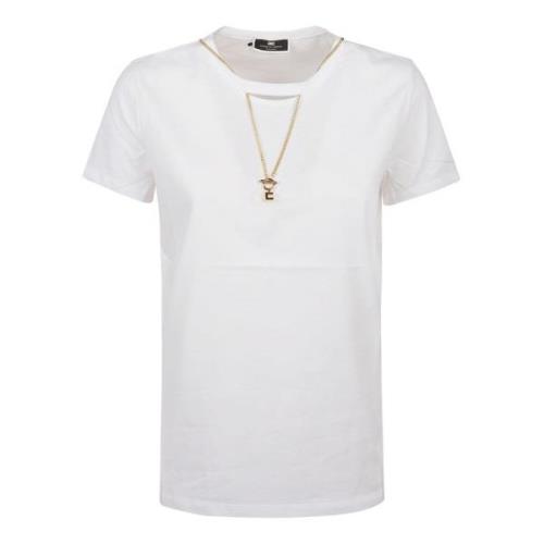 Elisabetta Franchi Gesso T-shirt för Kvinnor White, Dam