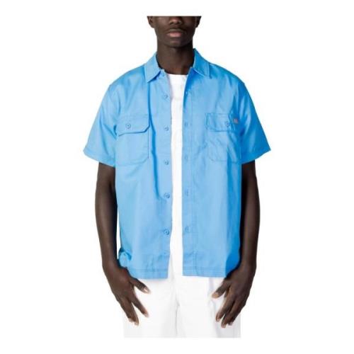 Dickies Ljusblå Button-Up Skjorta Blue, Herr