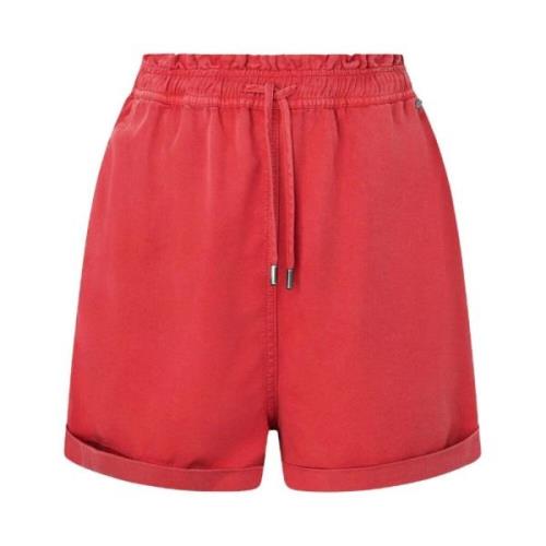 Pepe Jeans Korall Lace-Up Shorts Red, Dam