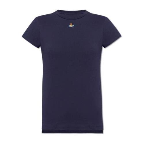 Vivienne Westwood Peru T-shirt med logotyp Blue, Dam