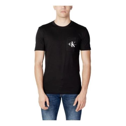 Calvin Klein Jeans Svart T-shirt med korta ärmar Black, Herr