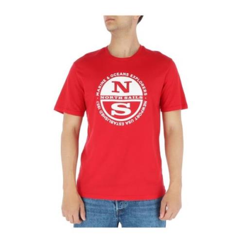 North Sails Röd Tryck Kortärmad T-shirt Red, Herr