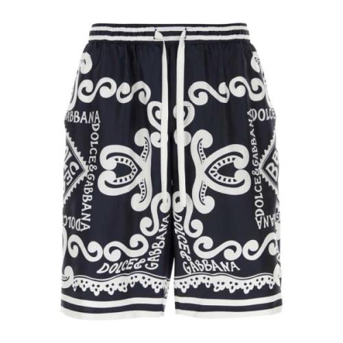 Dolce & Gabbana Tryckta twill bermuda shorts Blue, Herr