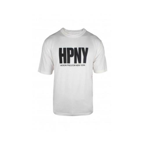 Heron Preston Vit Bomull T-shirt med Hpny Print White, Herr