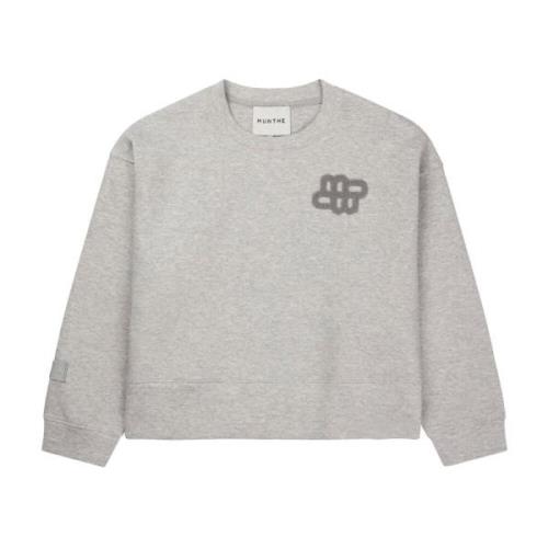 Munthe Marigold Sweatshirt med Logo Patch Gray, Dam