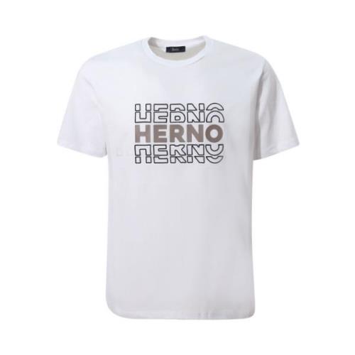 Herno Vit T-shirt med bokstavstryck White, Herr