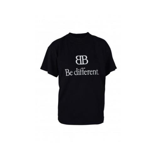 Balenciaga Svart BB Logo T-shirt Black, Dam