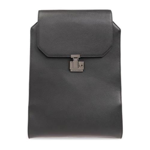 Emporio Armani Läder ryggsäck Black, Herr