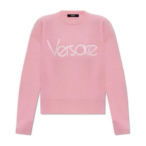 Versace Ulltröja med logotyp Pink, Dam