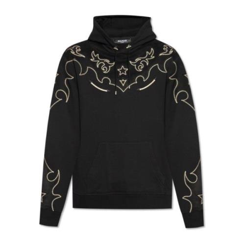 Balmain Embroidered hoodie Black, Herr