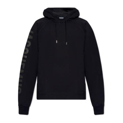 Jacquemus Typo hoodie with logo Black, Herr
