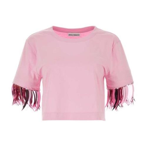 Paco Rabanne Rosa Bomull T-shirt Pink, Dam