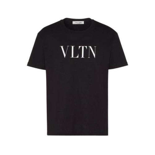Valentino Svart Vltn Print Bomull T-Shirt Black, Herr