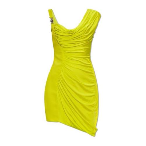 Versace Draperad klänning Yellow, Dam