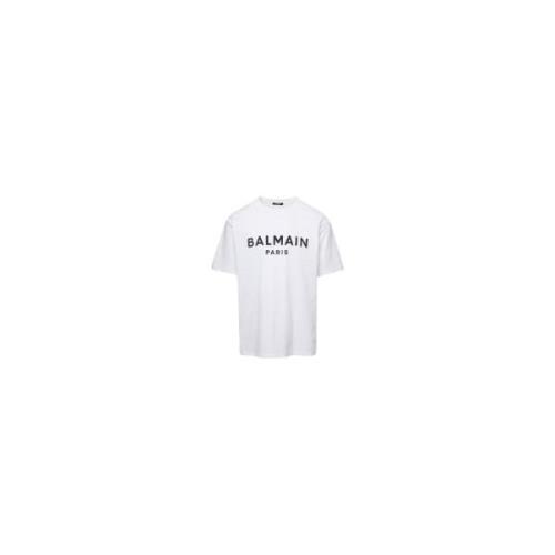 Balmain Klassiskt Logo Print T-shirt White, Dam