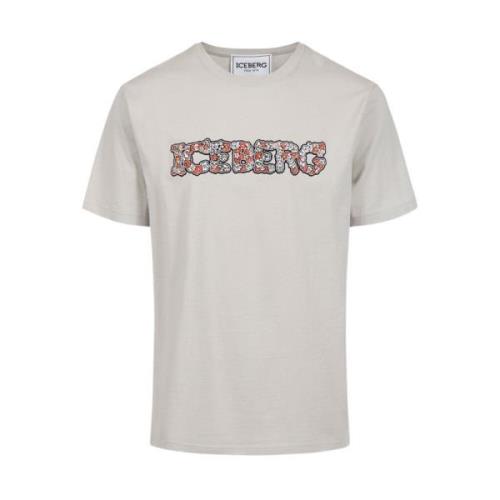 Iceberg T-shirt med blommigt logotyptryck Gray, Herr