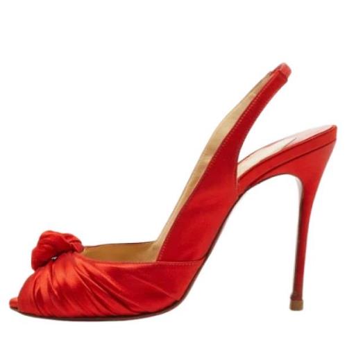 Christian Louboutin Pre-owned Pre-owned Satin sandaler Red, Dam