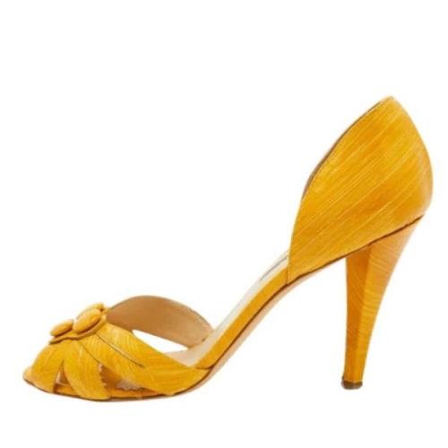 Oscar De La Renta Pre-owned Pre-owned Laeder sandaler Yellow, Dam