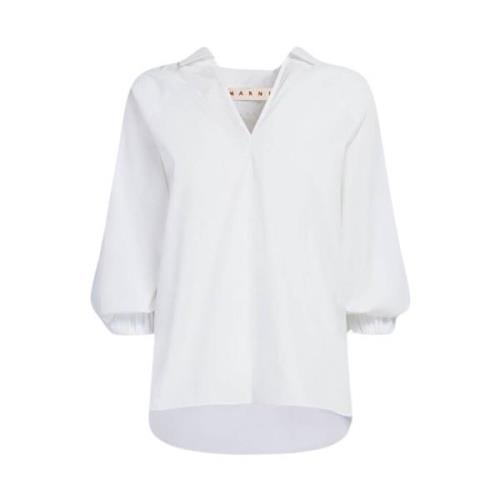 Marni Elegant Bomullsskjorta för Kvinnor White, Dam