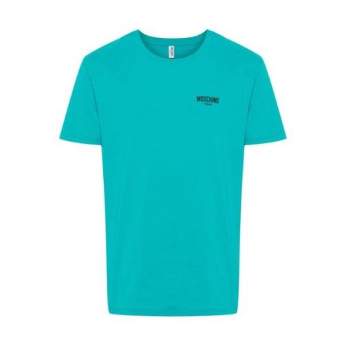 Moschino Logotyp T-shirt i Ljusblå Blue, Herr