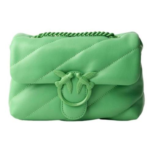 Pinko Mini Love Väska Puff Färgblock Grön Green, Dam