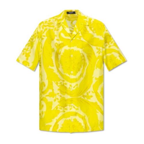 Versace Skjorta med korta ärmar Yellow, Herr